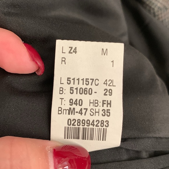 Ralph Lauren 42L Gray Houndstooth Wool Sport Coat Vtg 90s Union Made Teamster - Picture 10 of 10